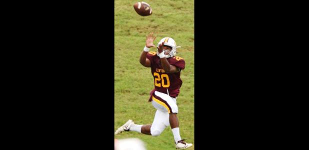 Atrel Bryson goes up and makes a 23-yard touchdown catch against Heritage Hall. Bryson is averaging more than eight yards per touch so far this season. Atrel Bryson