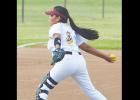 Sophomore pitcher Meaghan Begay (No. 8) gave up just three runs in Saturday’s win.