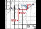 Easements for the north-south portion of the pipeline connecting the Canute water wells to the Clinton Lake water treatment plant will cover three miles and cost $60,000. Once the pipeline turns east, it will follow state-owned right-of-way to near the water plant.